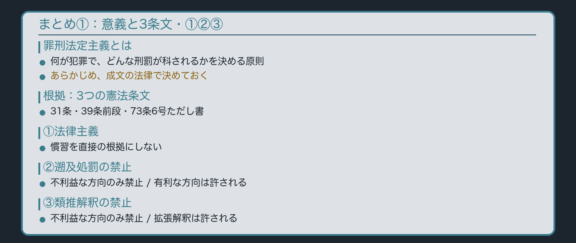 まとめ①:意義と3条文・①②③