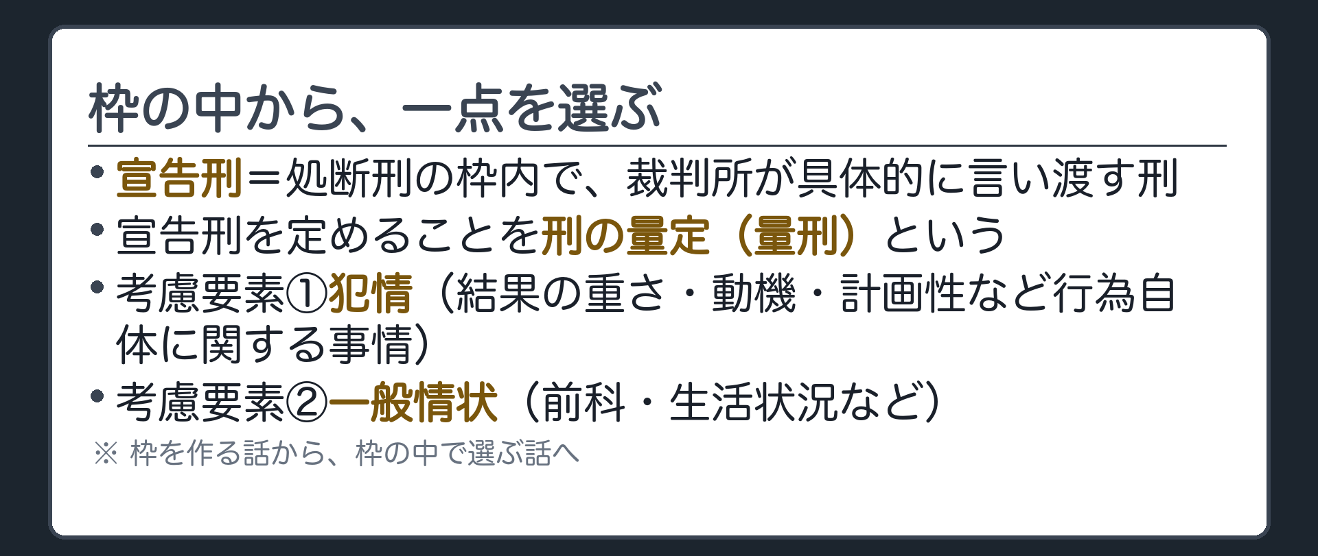 枠の中から、一点を選ぶ