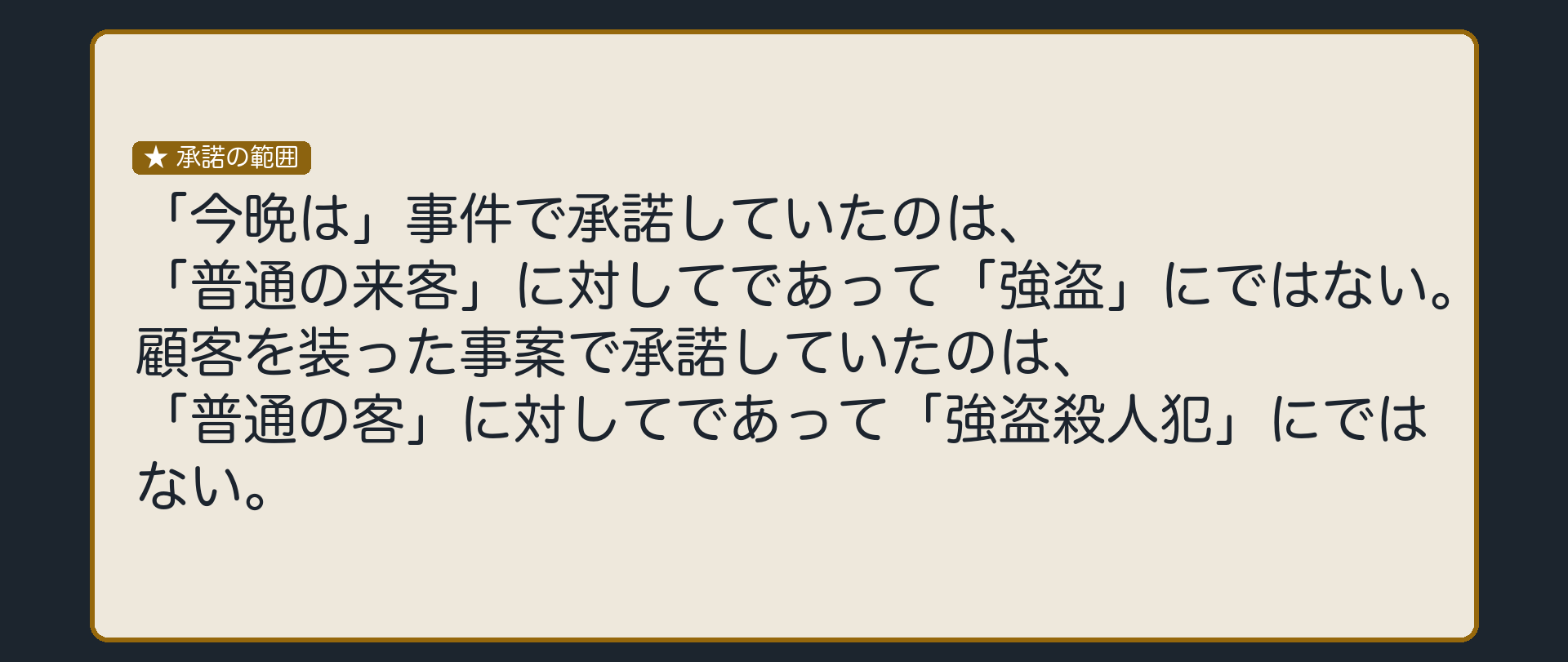 承諾の範囲——誰に対して、何を許可したか