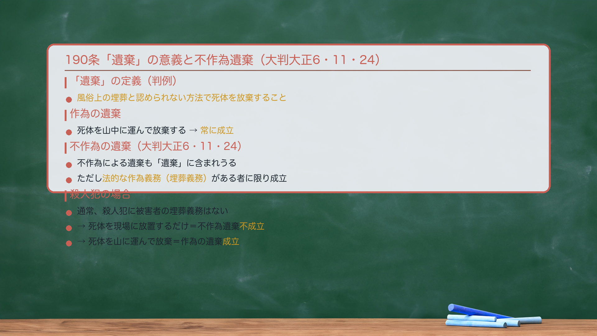 不作為遺棄の論点