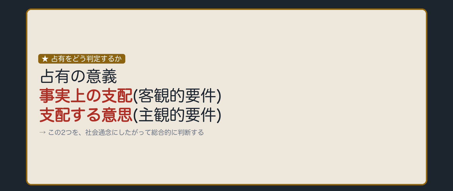 占有をどう判定するか