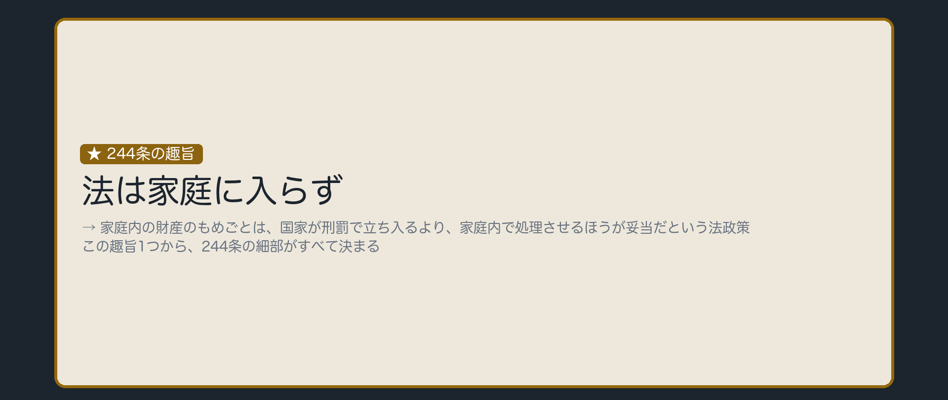 家庭の中のもめごとに、国家は立ち入らない