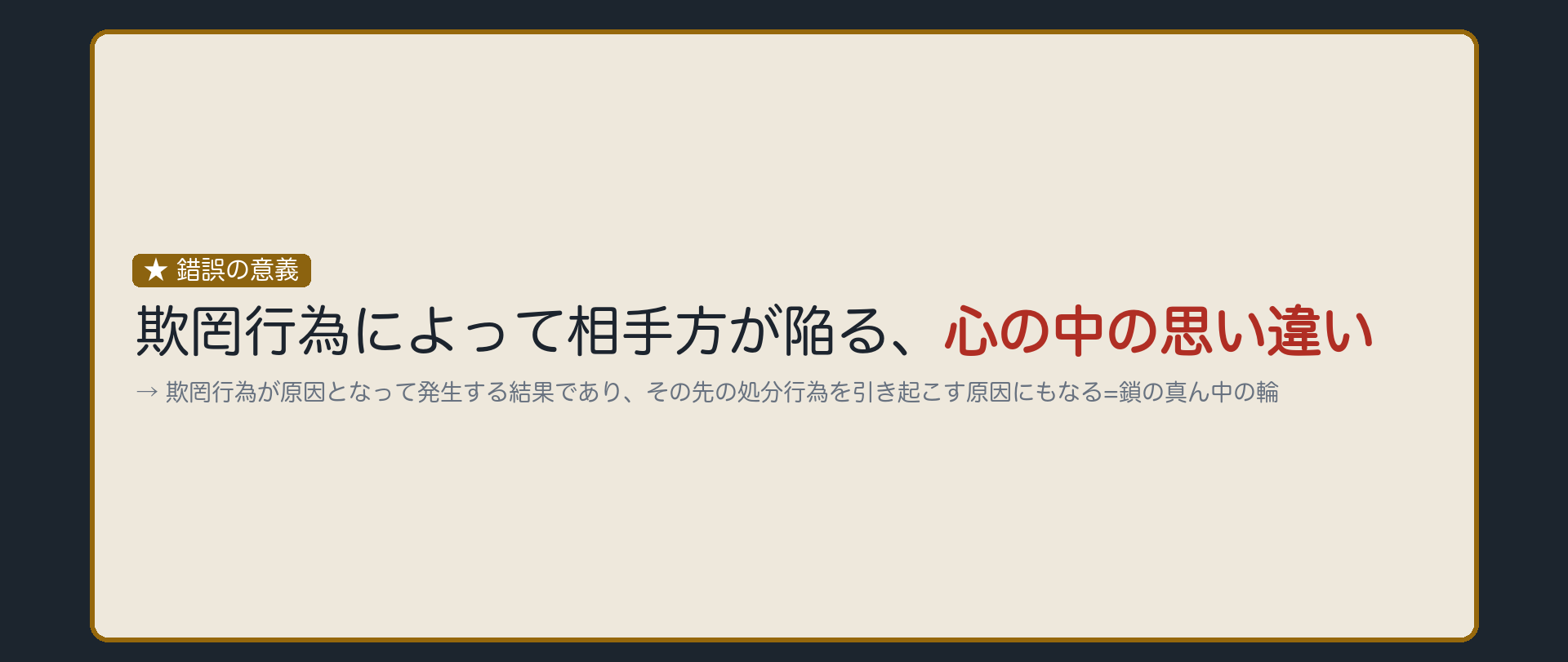 錯誤とは、心の中の思い違いである