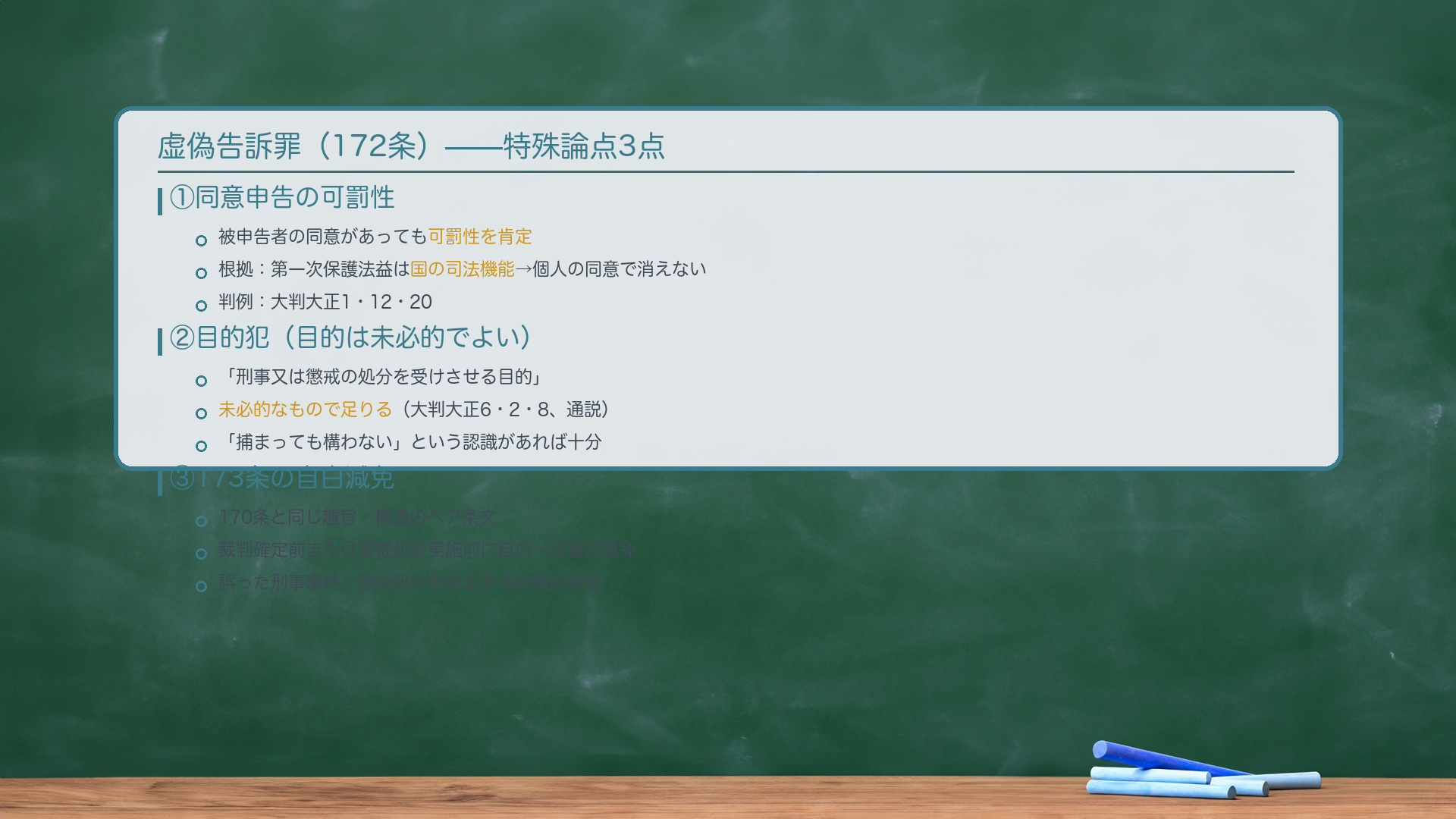 172条の特殊論点(3点)