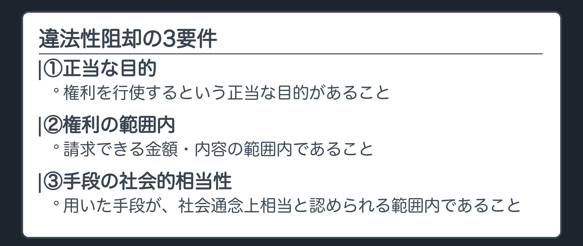 違法性阻却の3要件