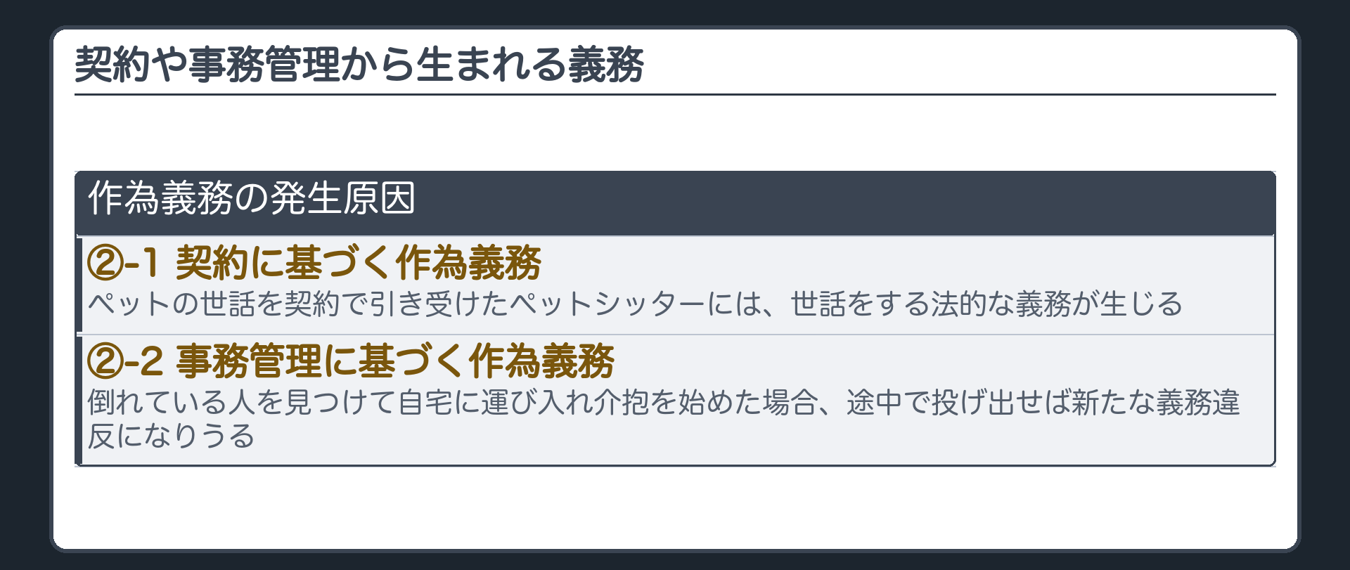 契約や事務管理から生まれる義務
