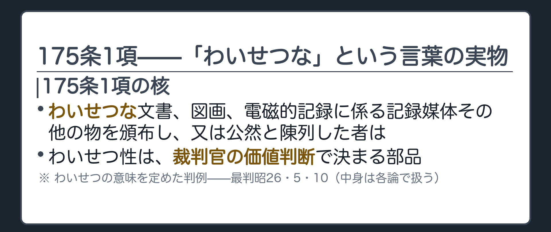 175条1項——「わいせつな」という言葉の実物