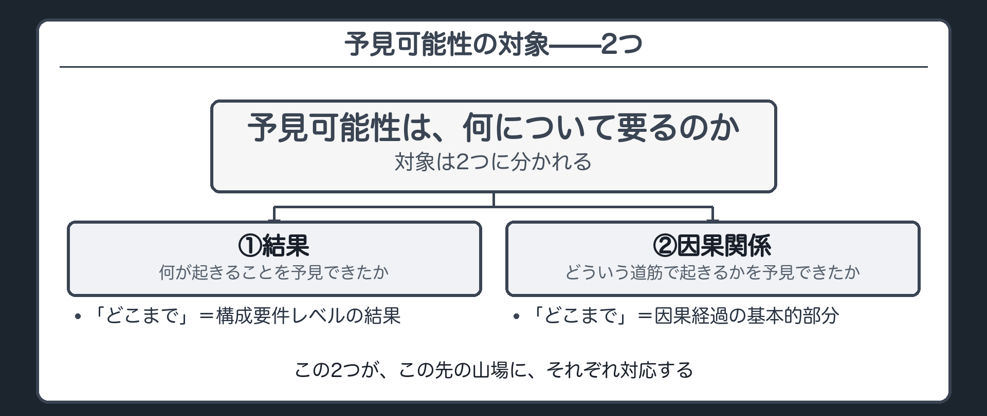 予見可能性の対象——2つ