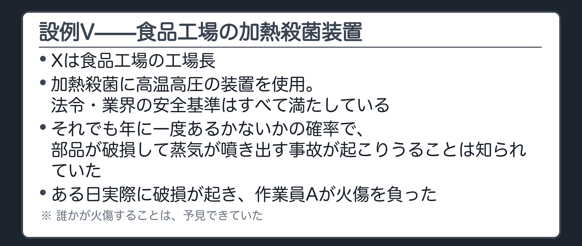 設例V——食品工場の加熱殺菌装置