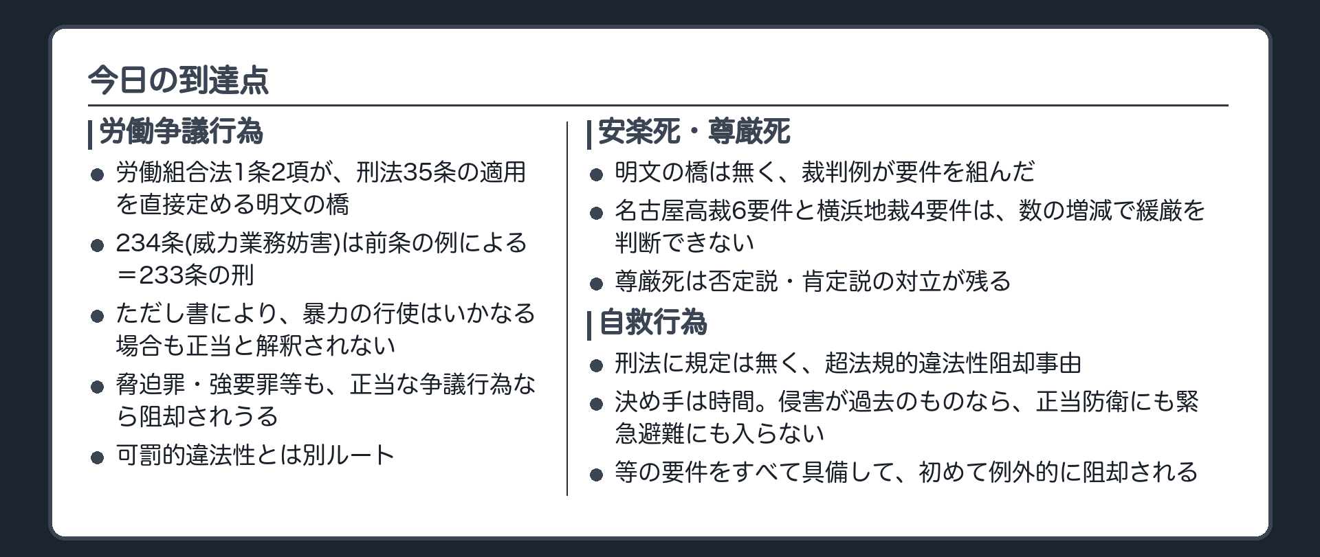 今日の到達点
