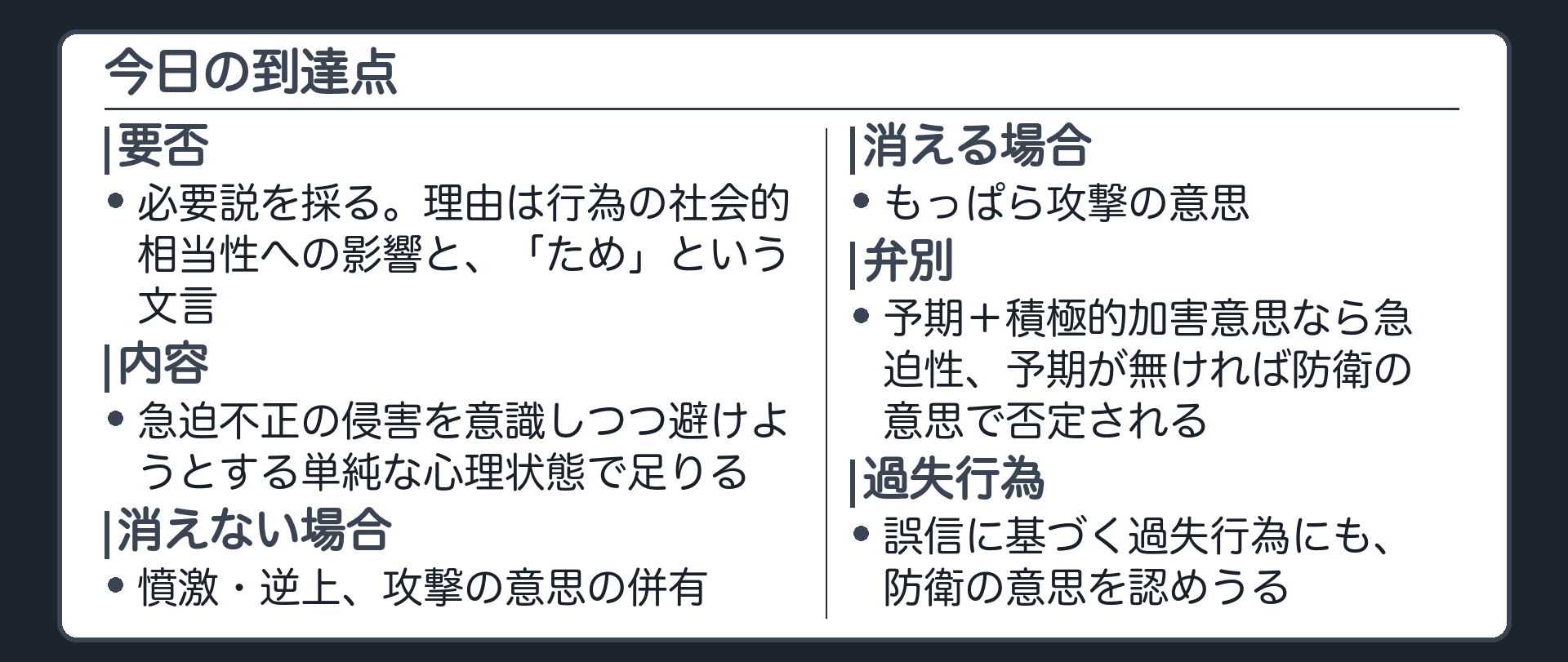 今日の到達点
