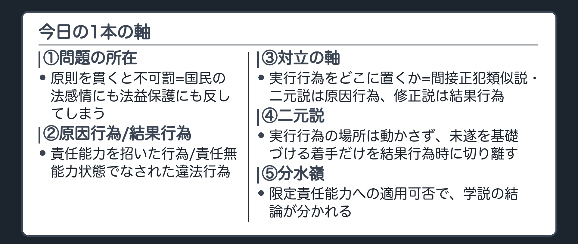 今日の1本の軸