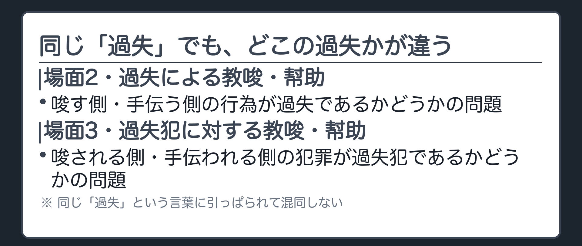 同じ「過失」でも、どこの過失かが違う