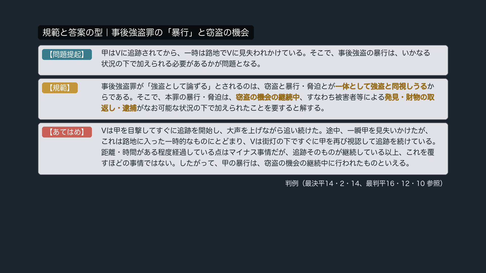 規範と答案の型｜窃盗の機会