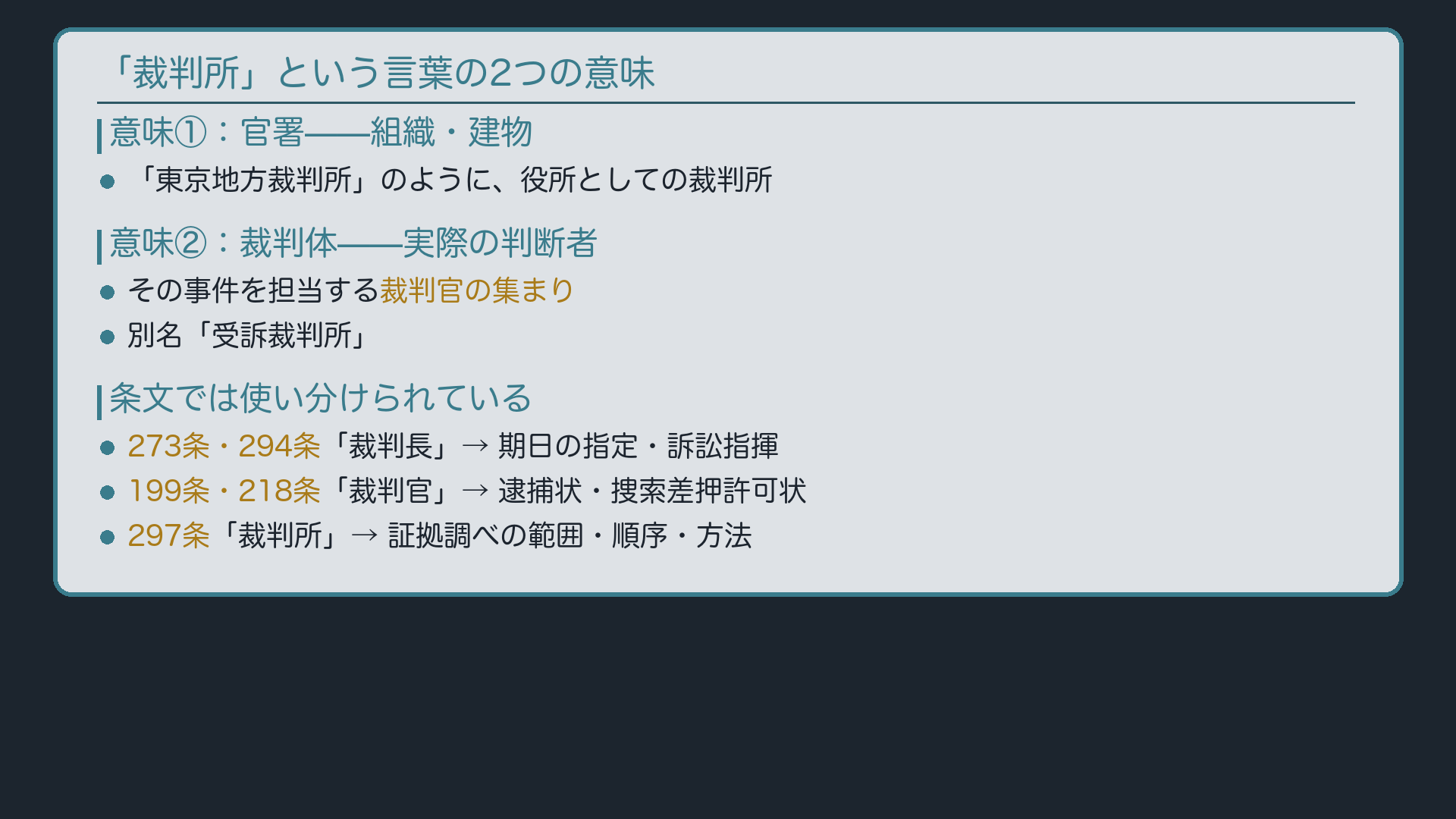 「裁判所」という言葉の2つの意味