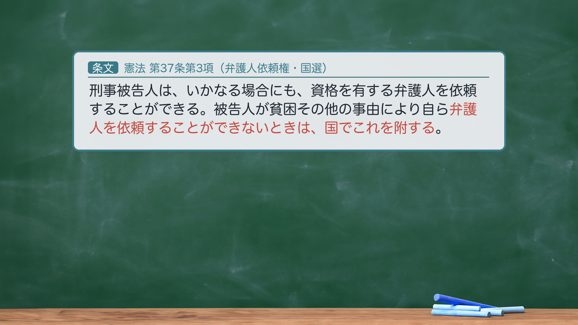 憲法37条3項（弁護人依頼権・国選）