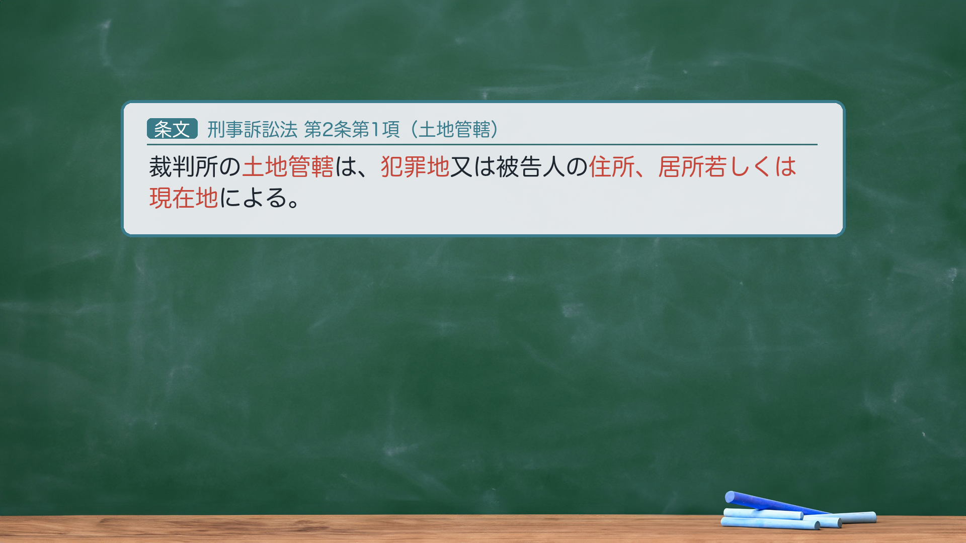 刑事訴訟法2条1項(土地管轄)