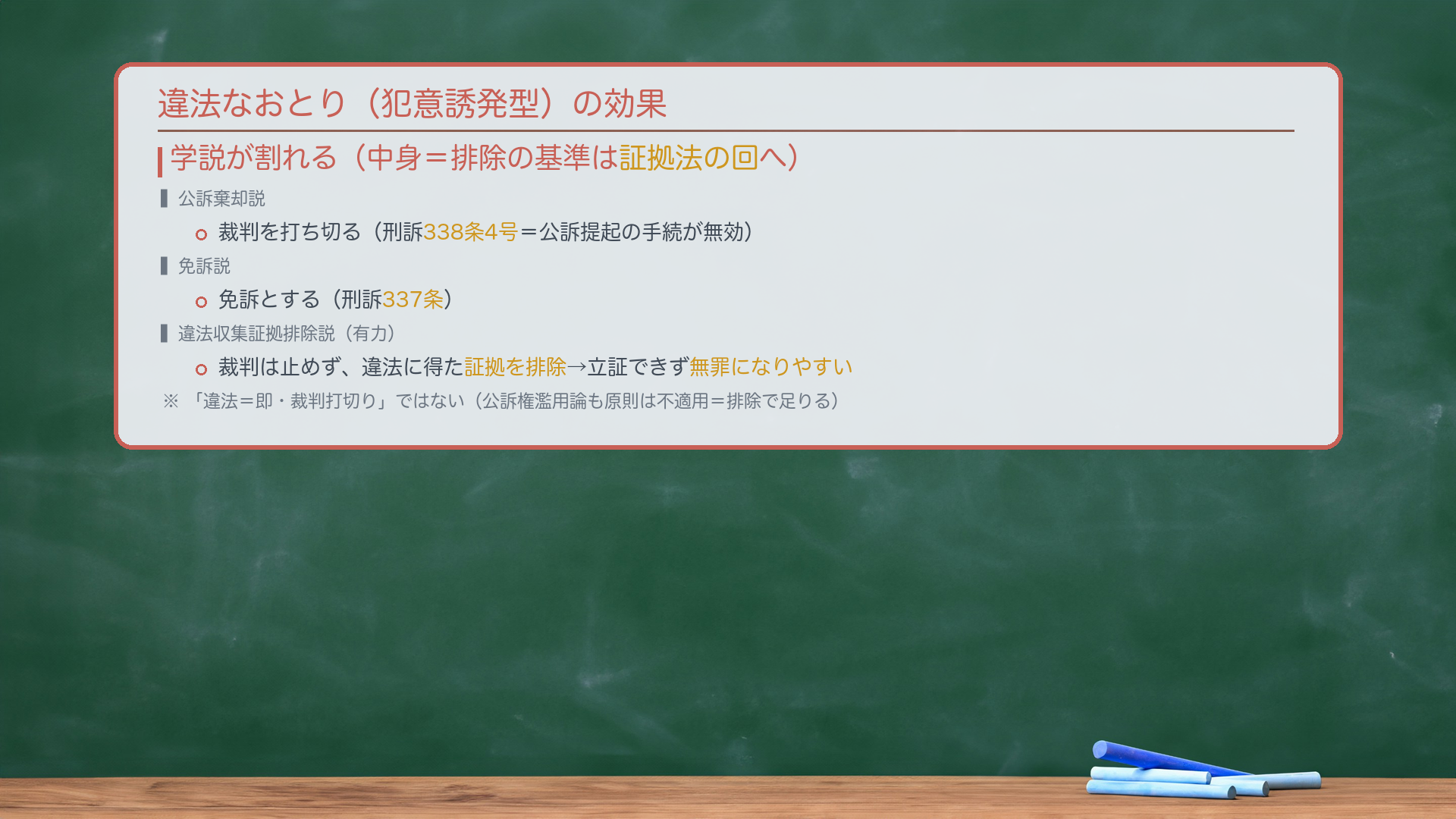 違法なおとり捜査の効果——学説対立