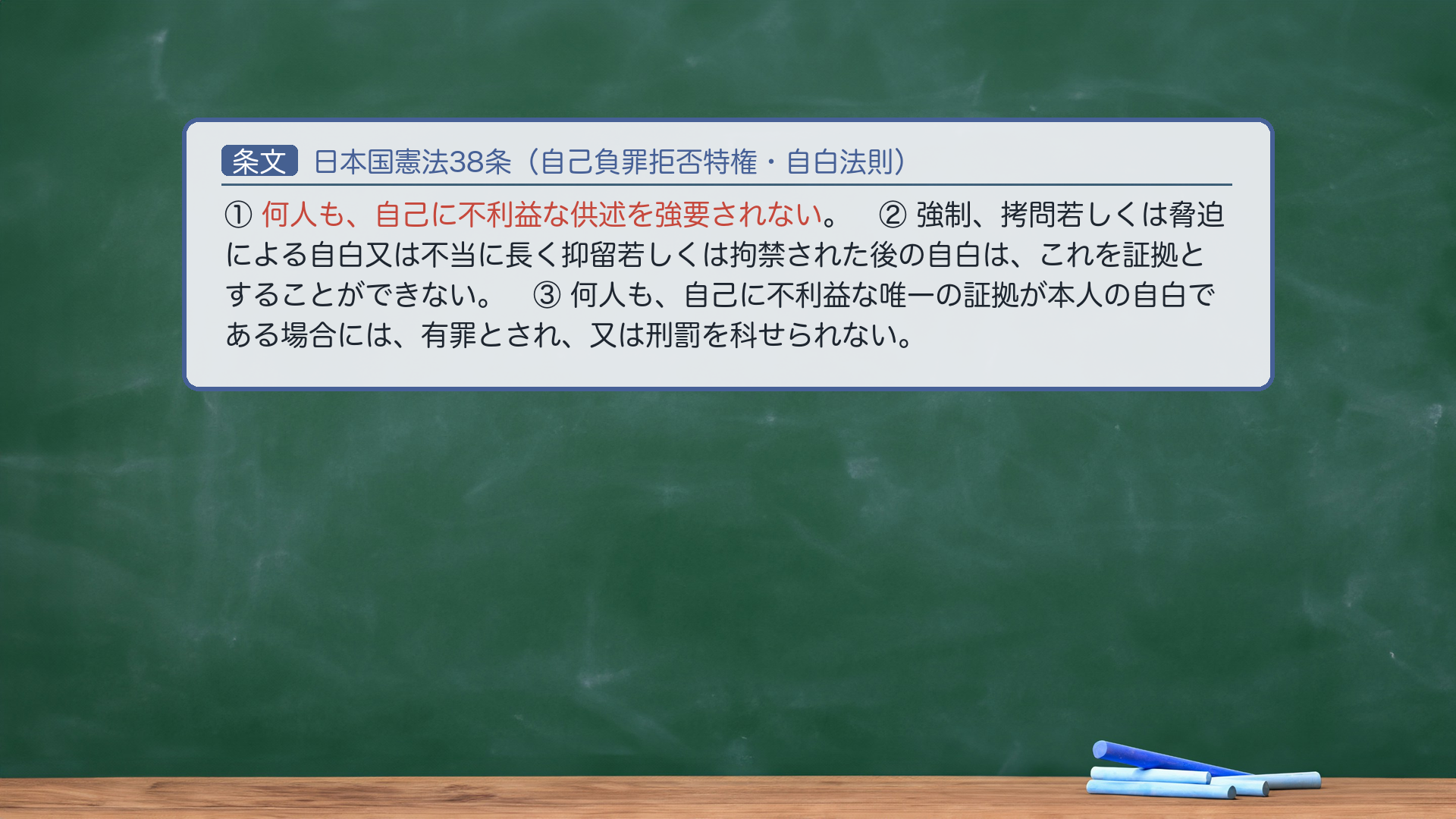 日本国憲法38条(自己負罪拒否特権)