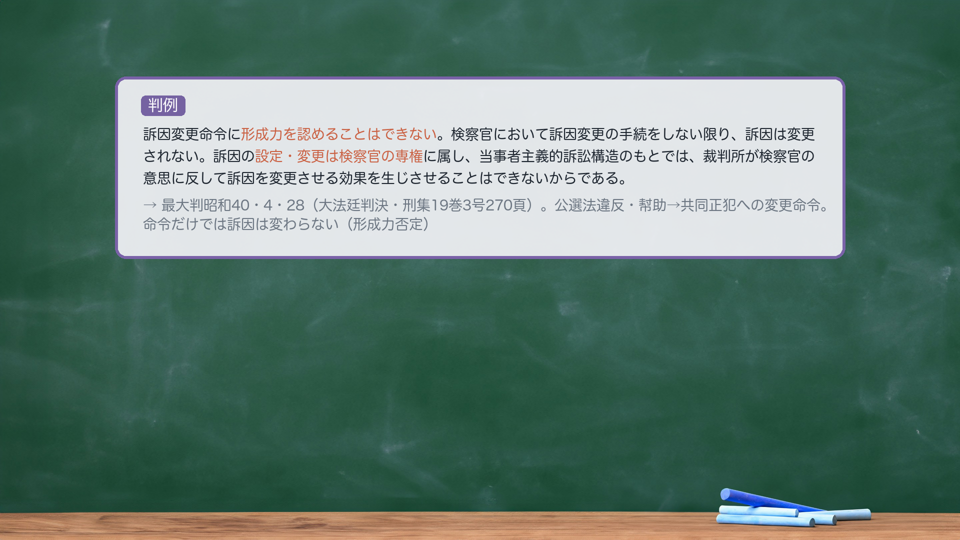 最大判昭和40年4月28日（変更命令の形成力否定）