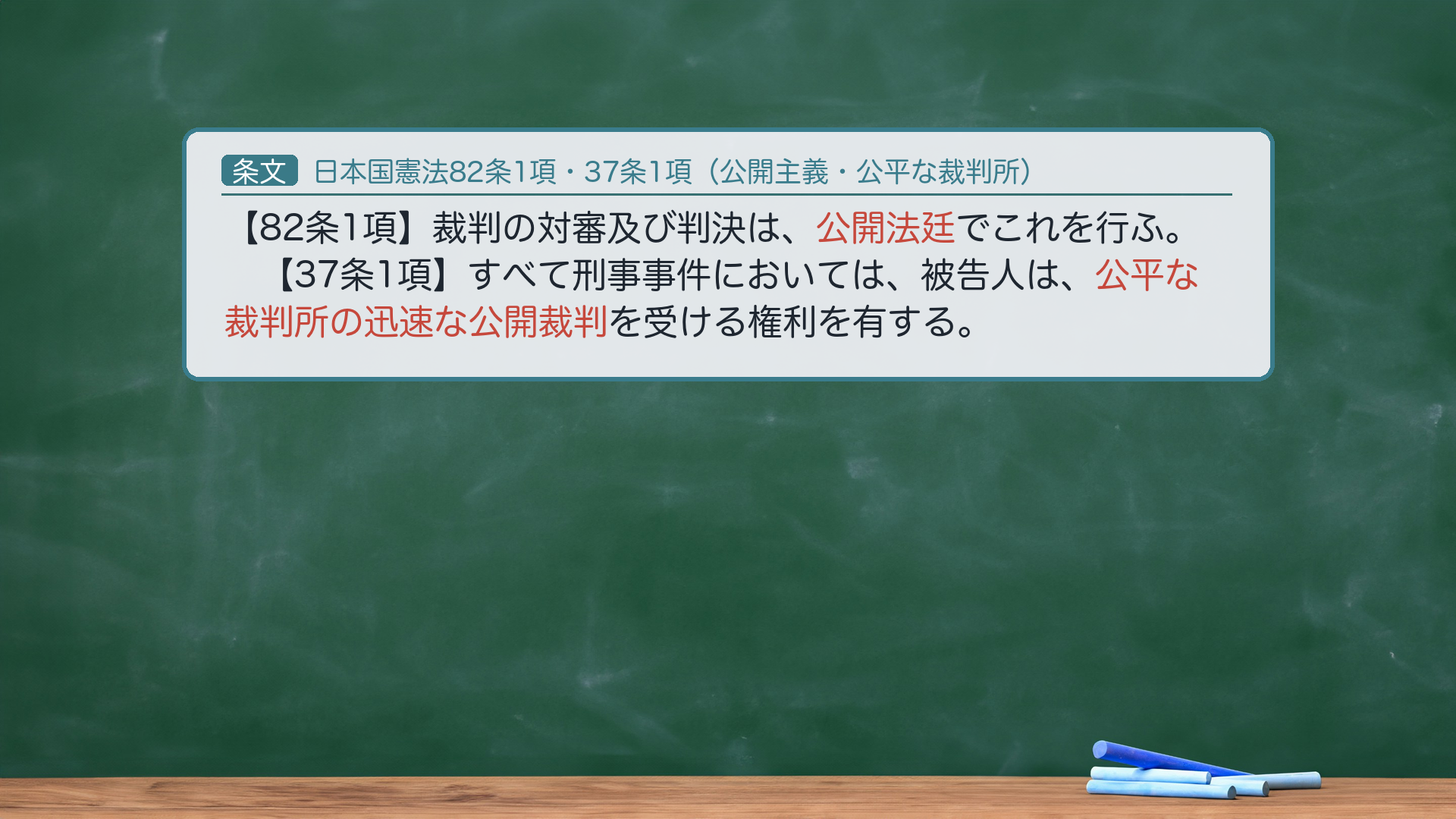 憲法82条・37条の条文カード