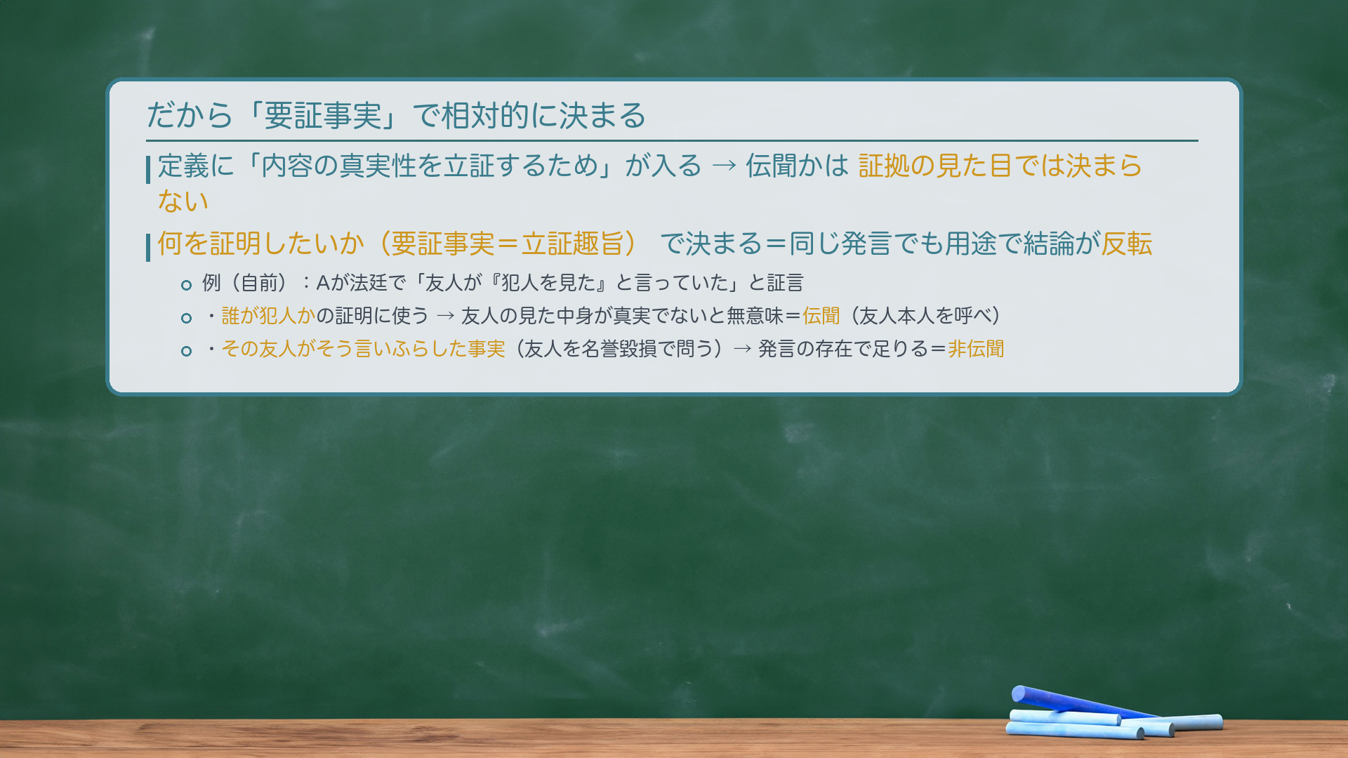 4つの関所を示す板書