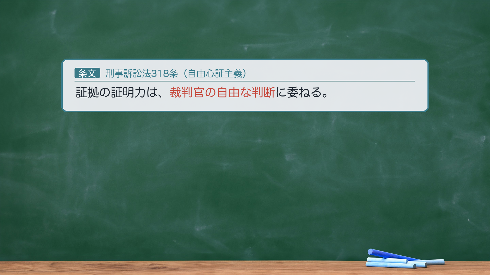 刑事訴訟法318条（自由心証主義）