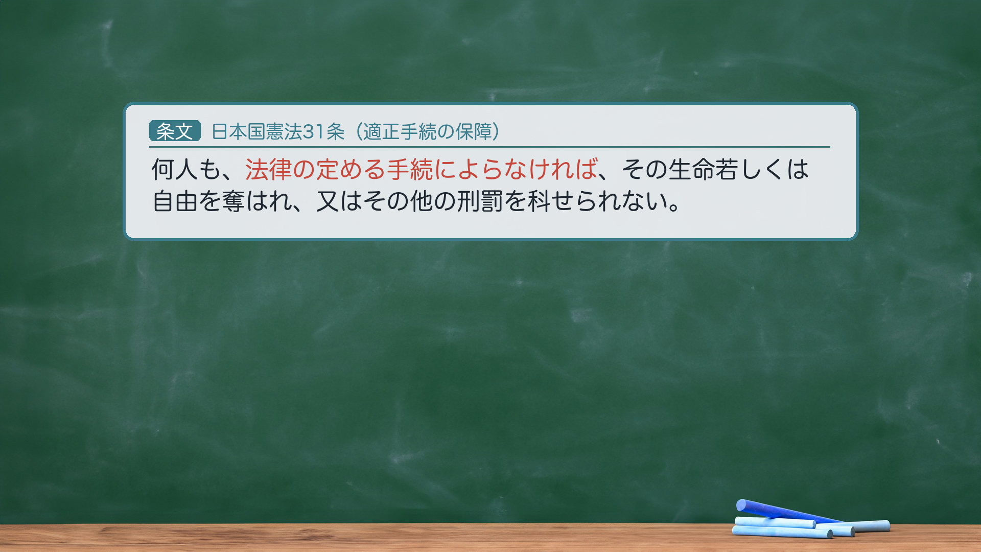 日本国憲法31条(適正手続)