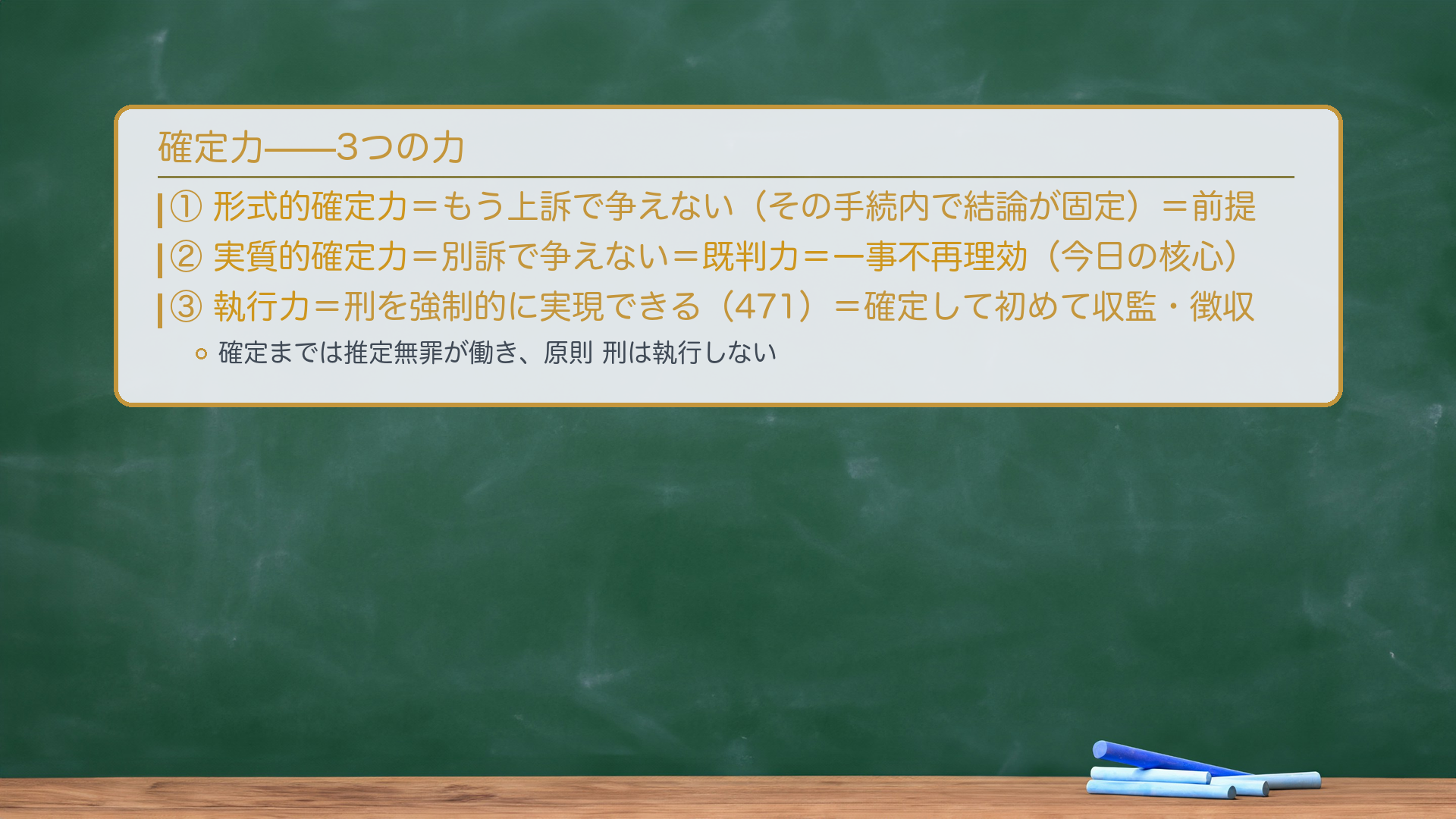 確定力の3種類（板書）