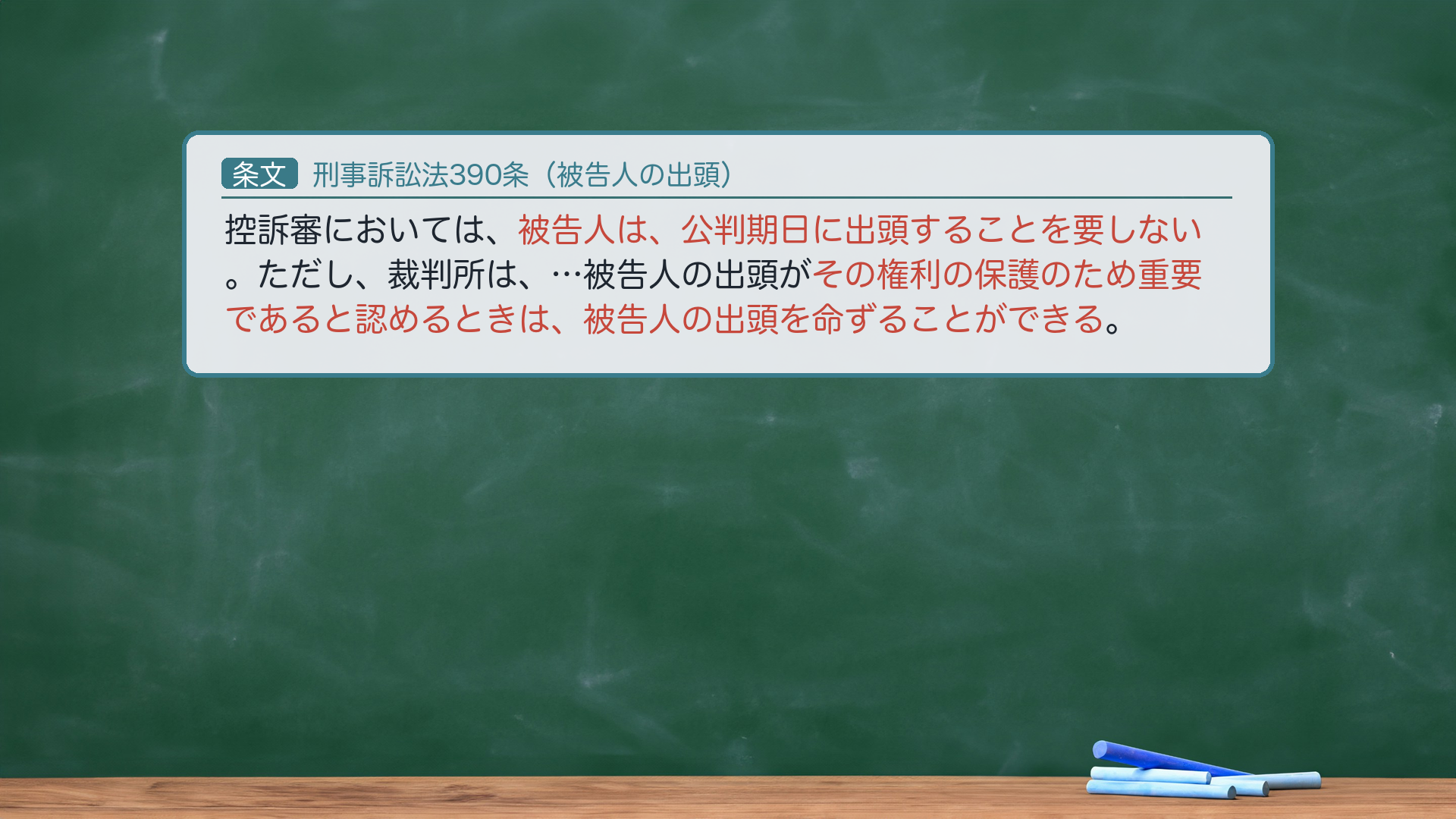 刑事訴訟法390条(被告人の出頭)