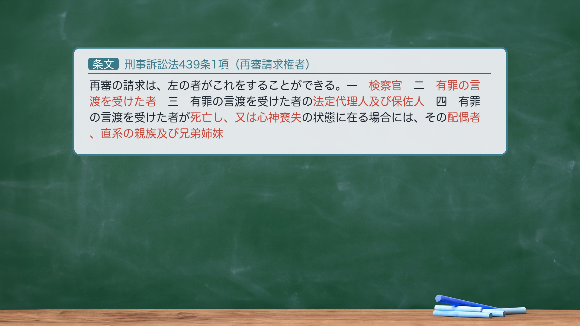 刑事訴訟法439条1項（請求権者）
