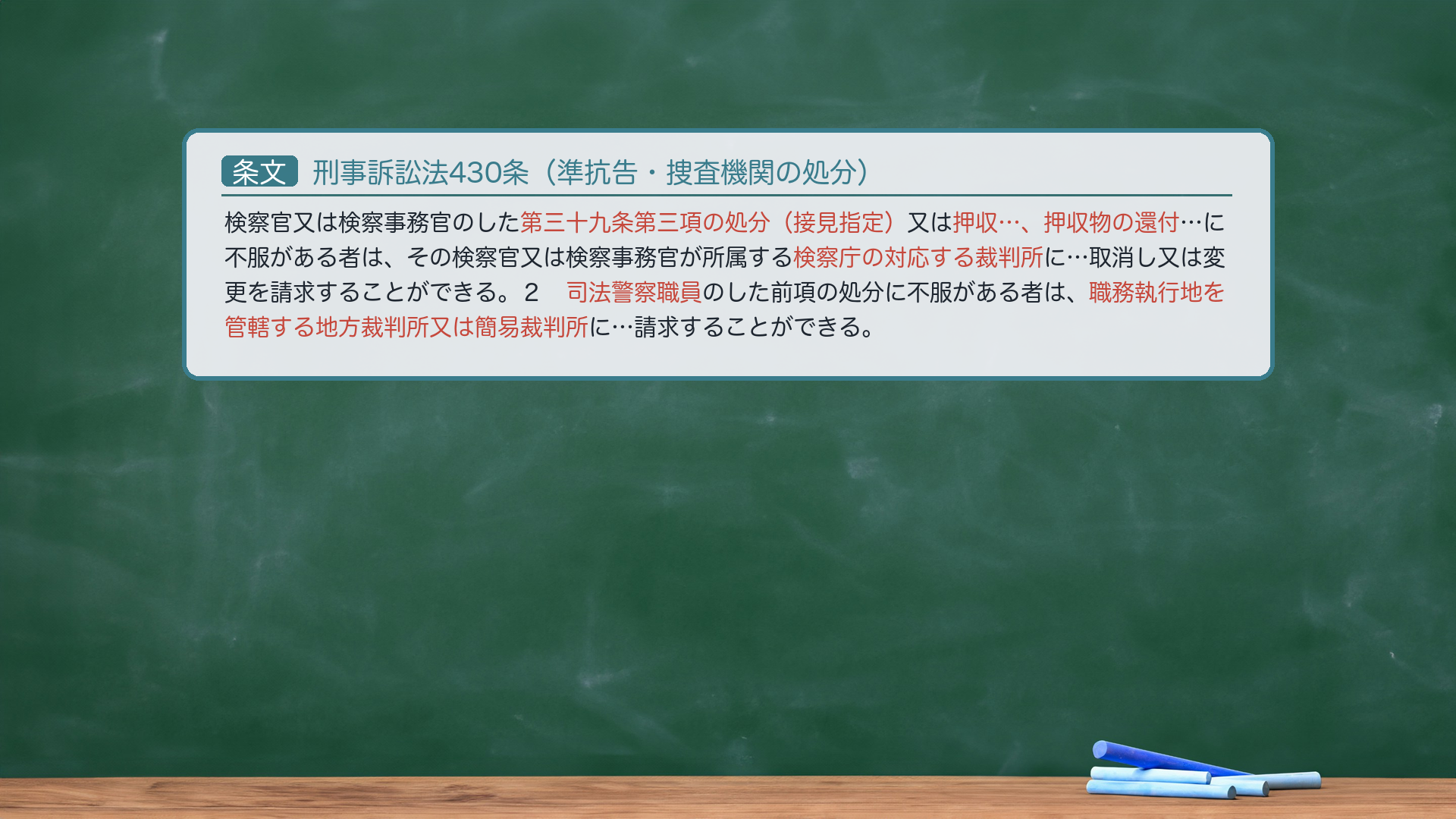 刑事訴訟法430条(準抗告・捜査機関の処分)