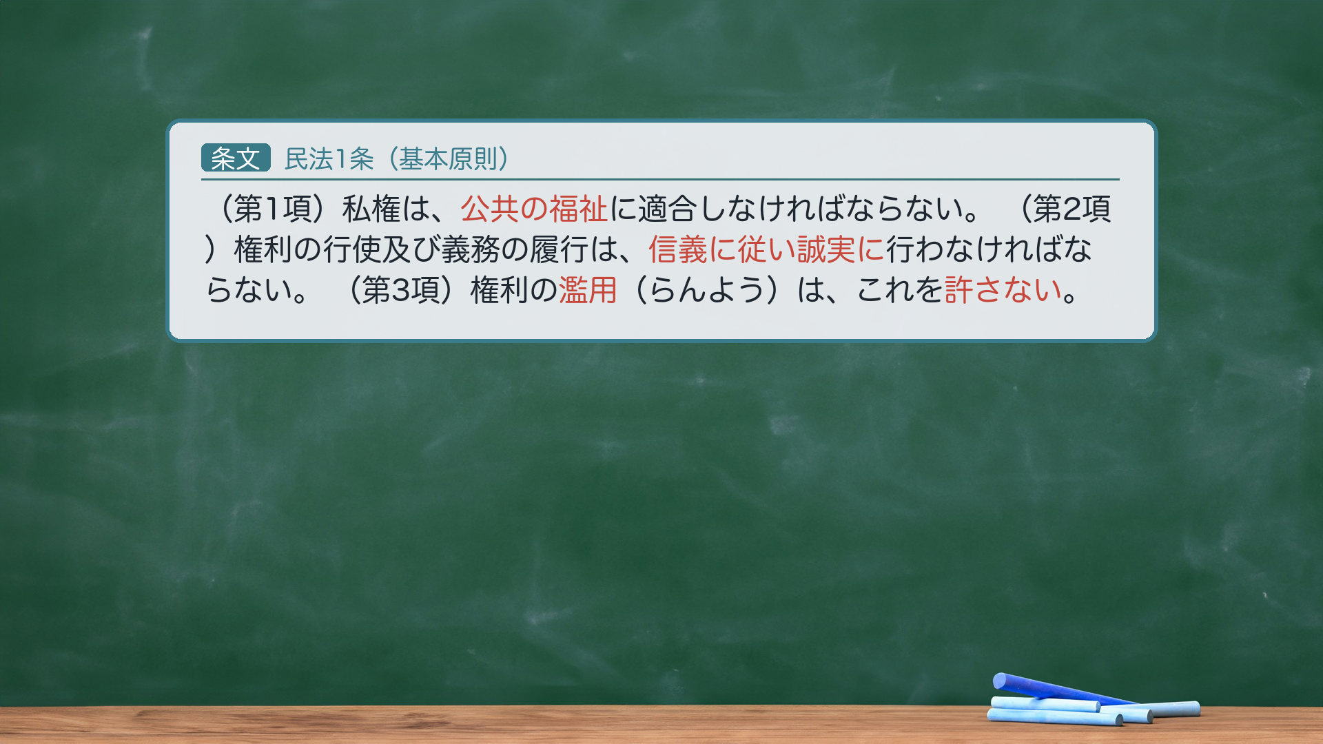 民法1条(基本原則)1〜3項全文