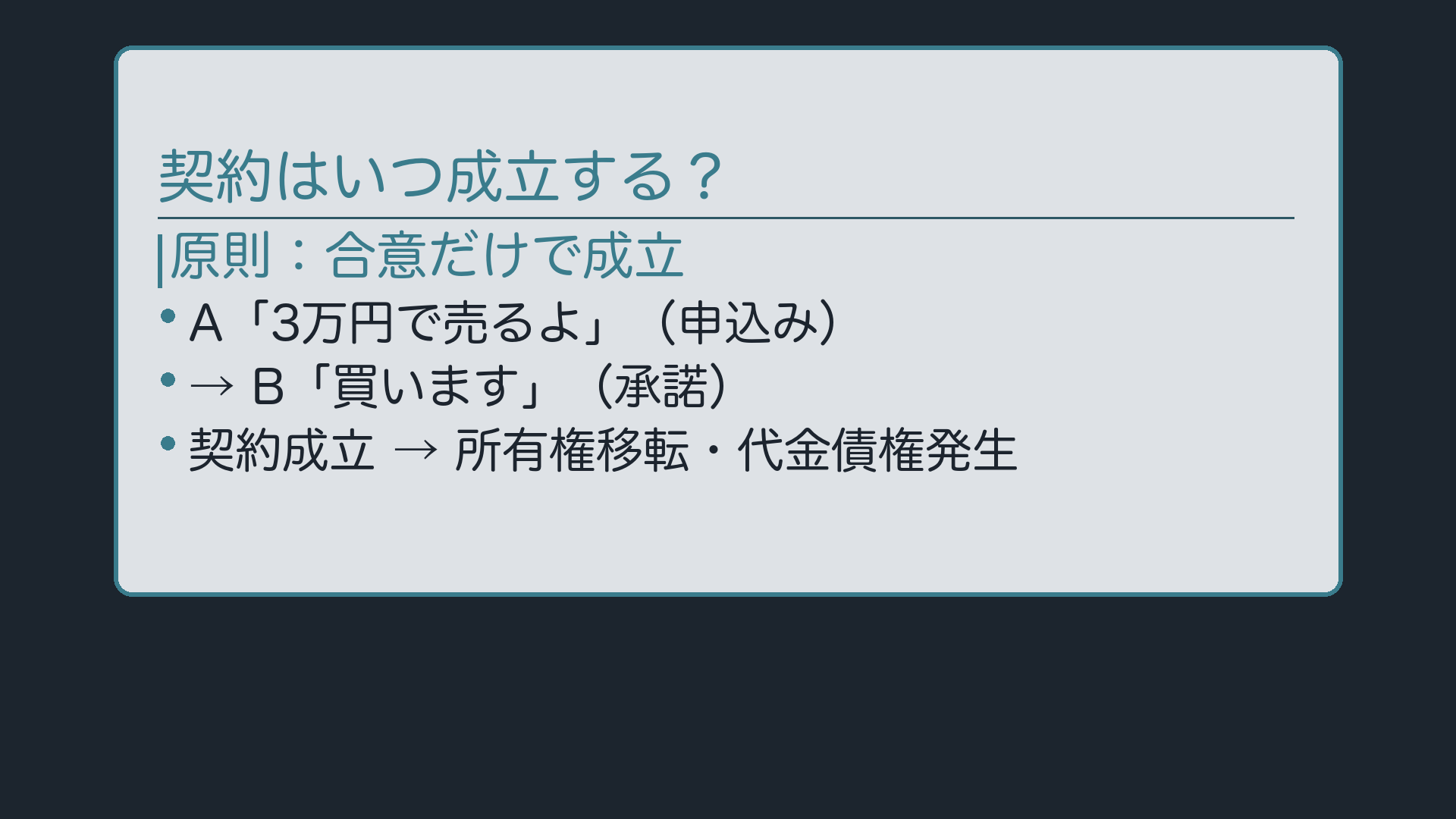 契約はいつ成立する？