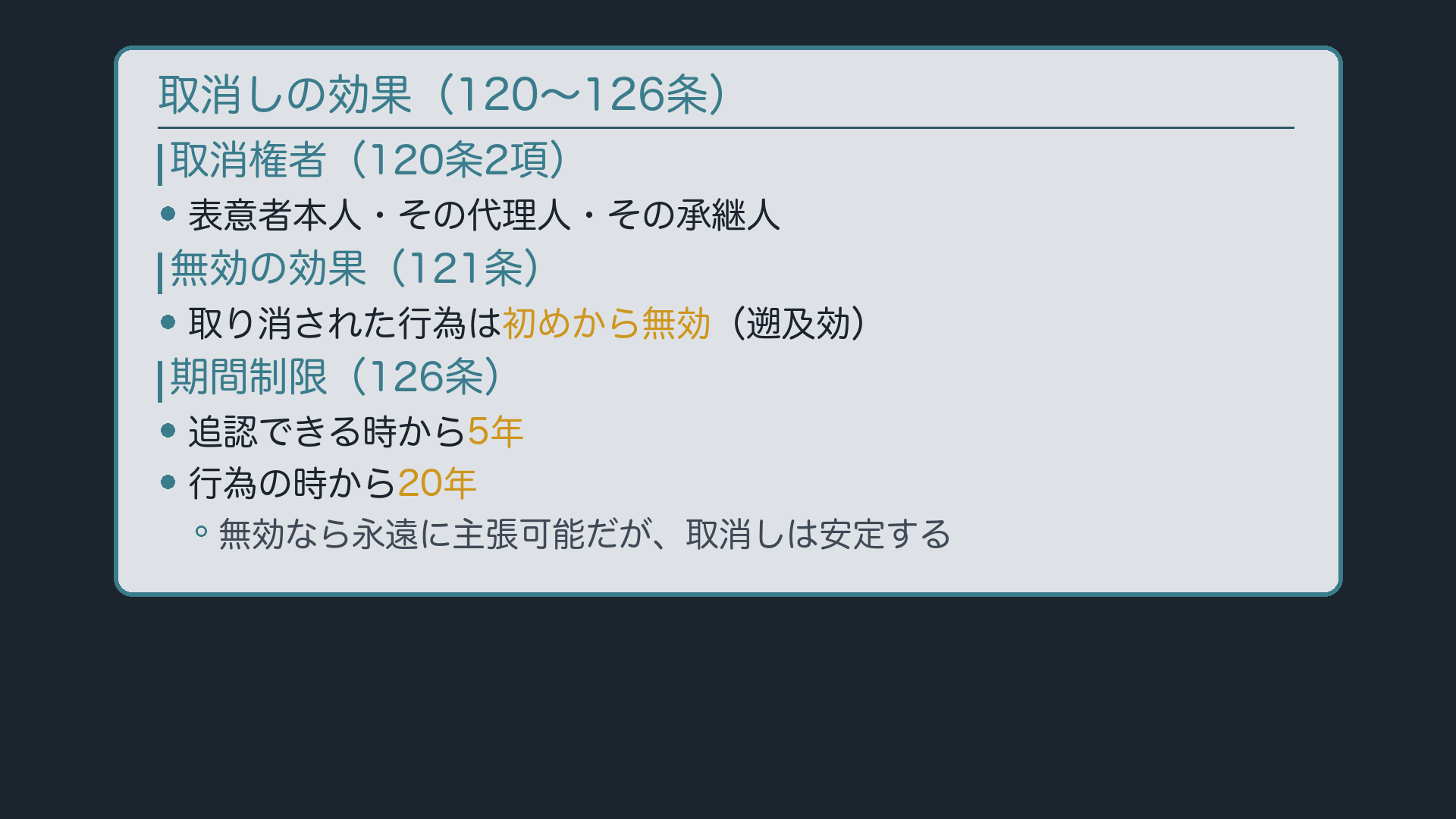 取消権者・遡及効・期間制限(120条2項・121条・126条)