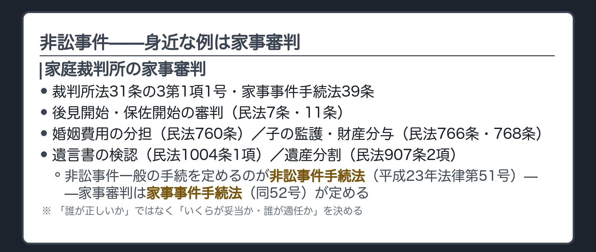 非訟事件とは何かボード
