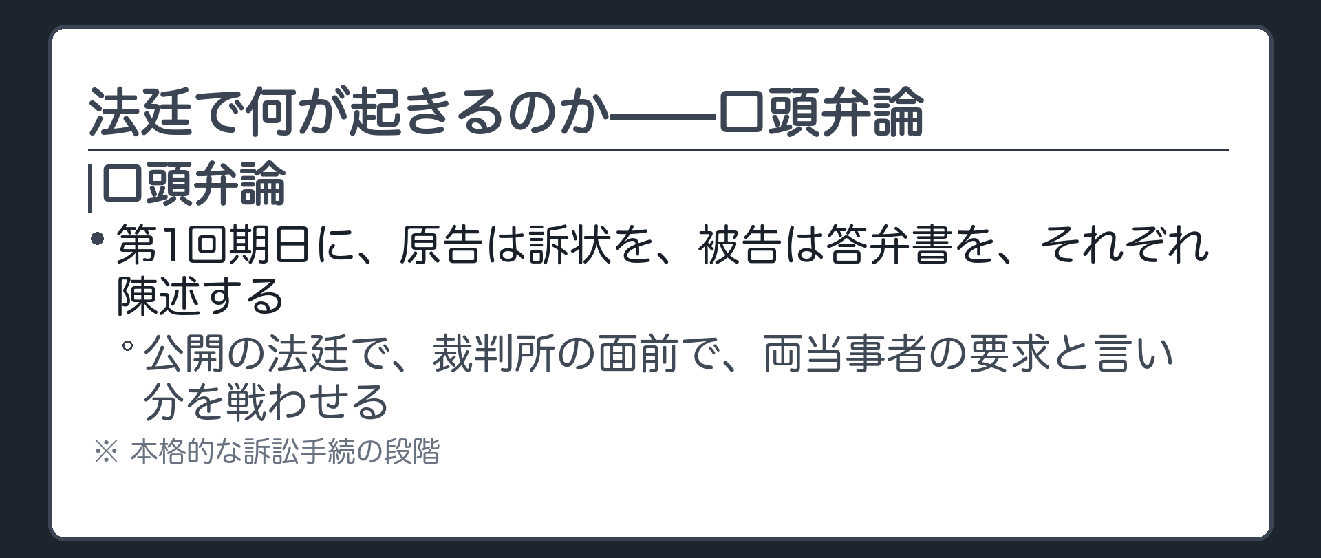 口頭弁論とは何かボード