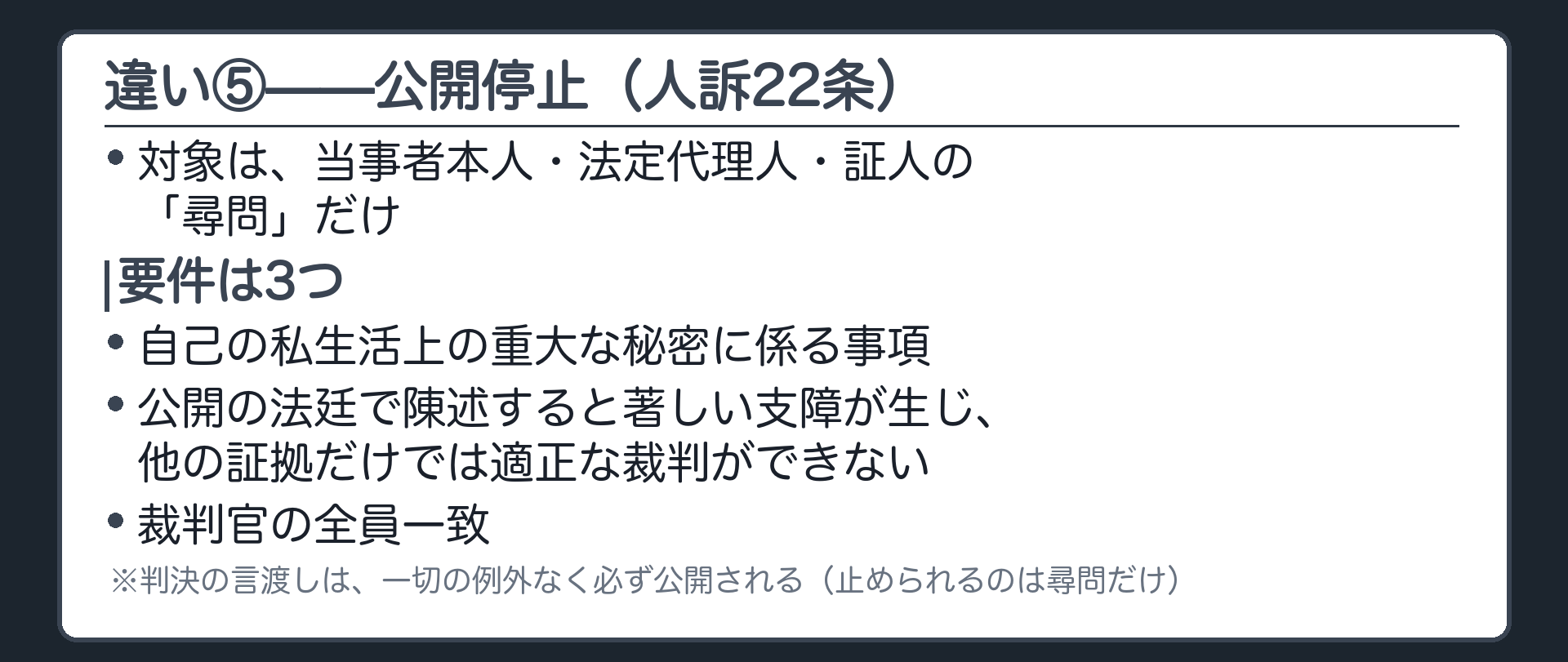 公開停止の3要件