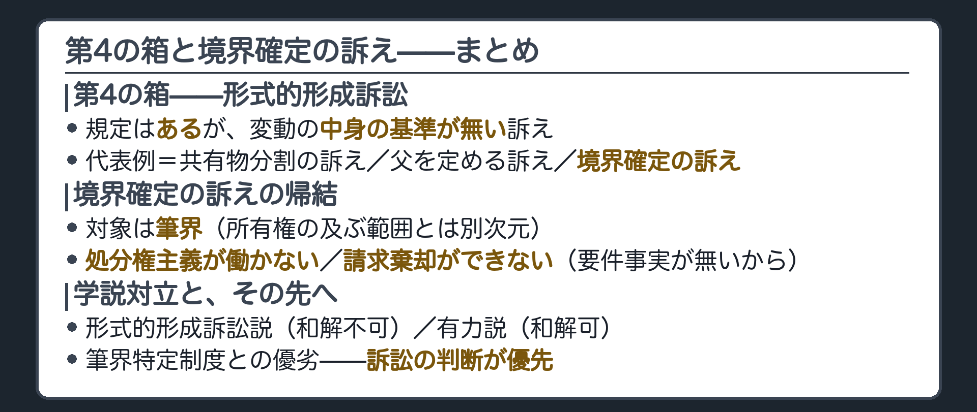 第4の箱と境界確定の訴え——まとめボード